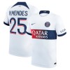 Maglia ufficiale Paris Saint Germain N.Mendes 25 Trasferta 2023-24 per Uomo